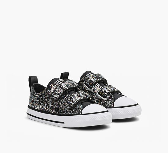 Girls black converse trainers top