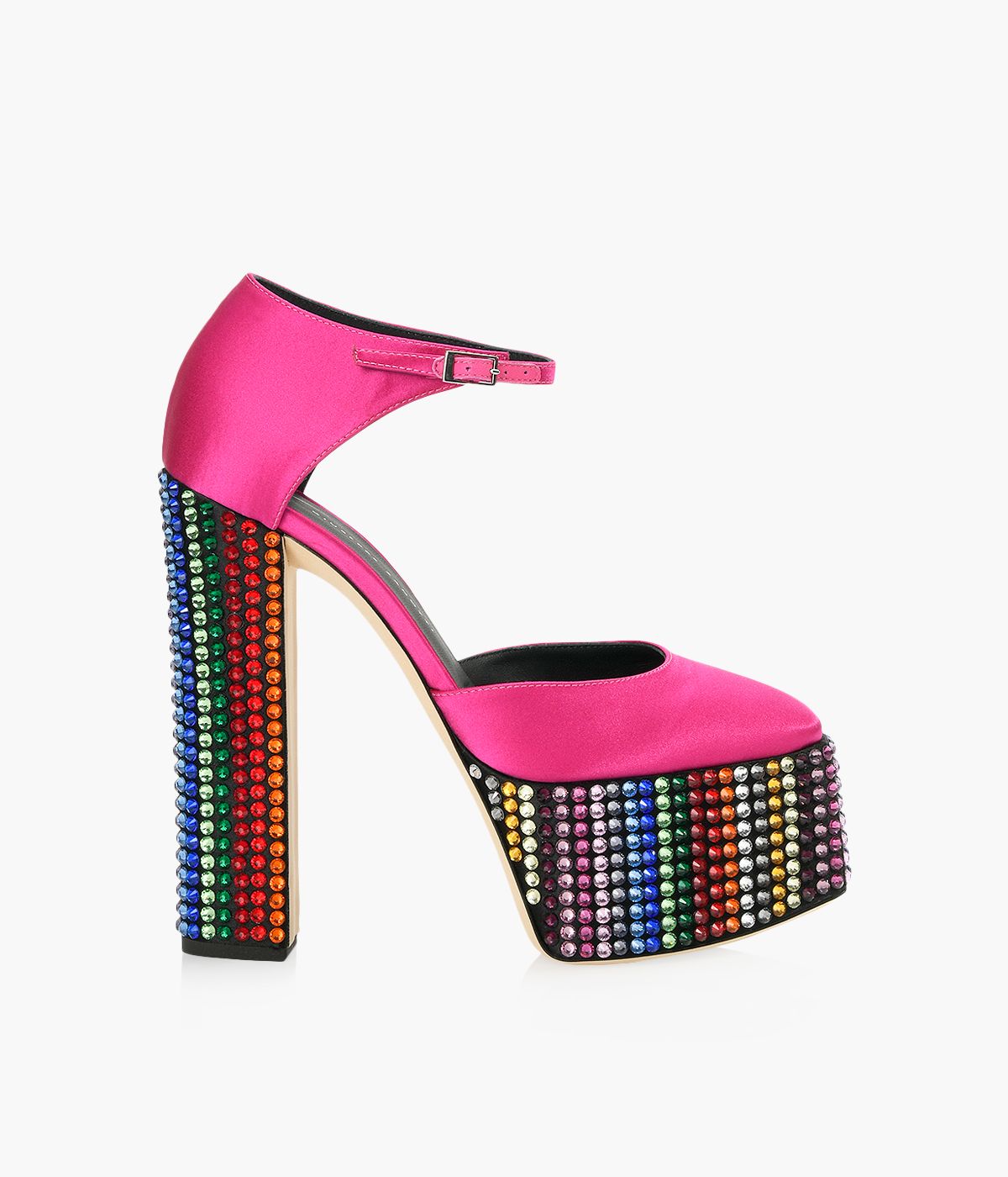 GIUSEPPE ZANOTTI BEBE STRASS Fuchsia Satin Browns Shoes
