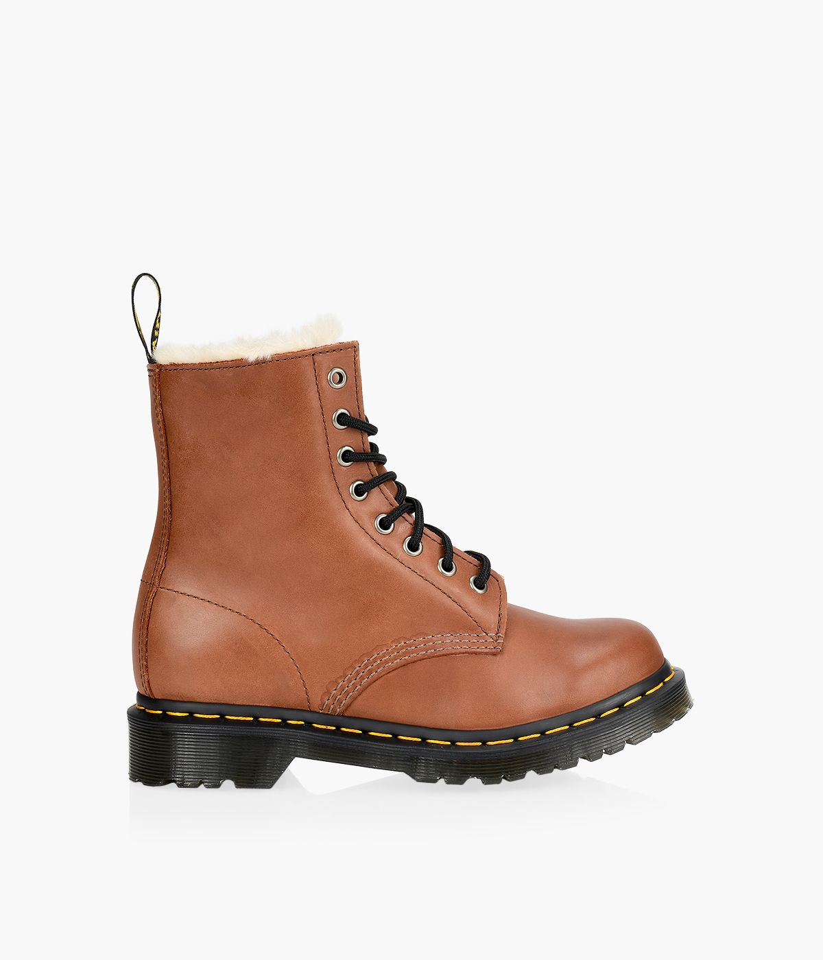 DR. MARTENS 1460 SERENA FURLINED Tan Leather Browns Shoes