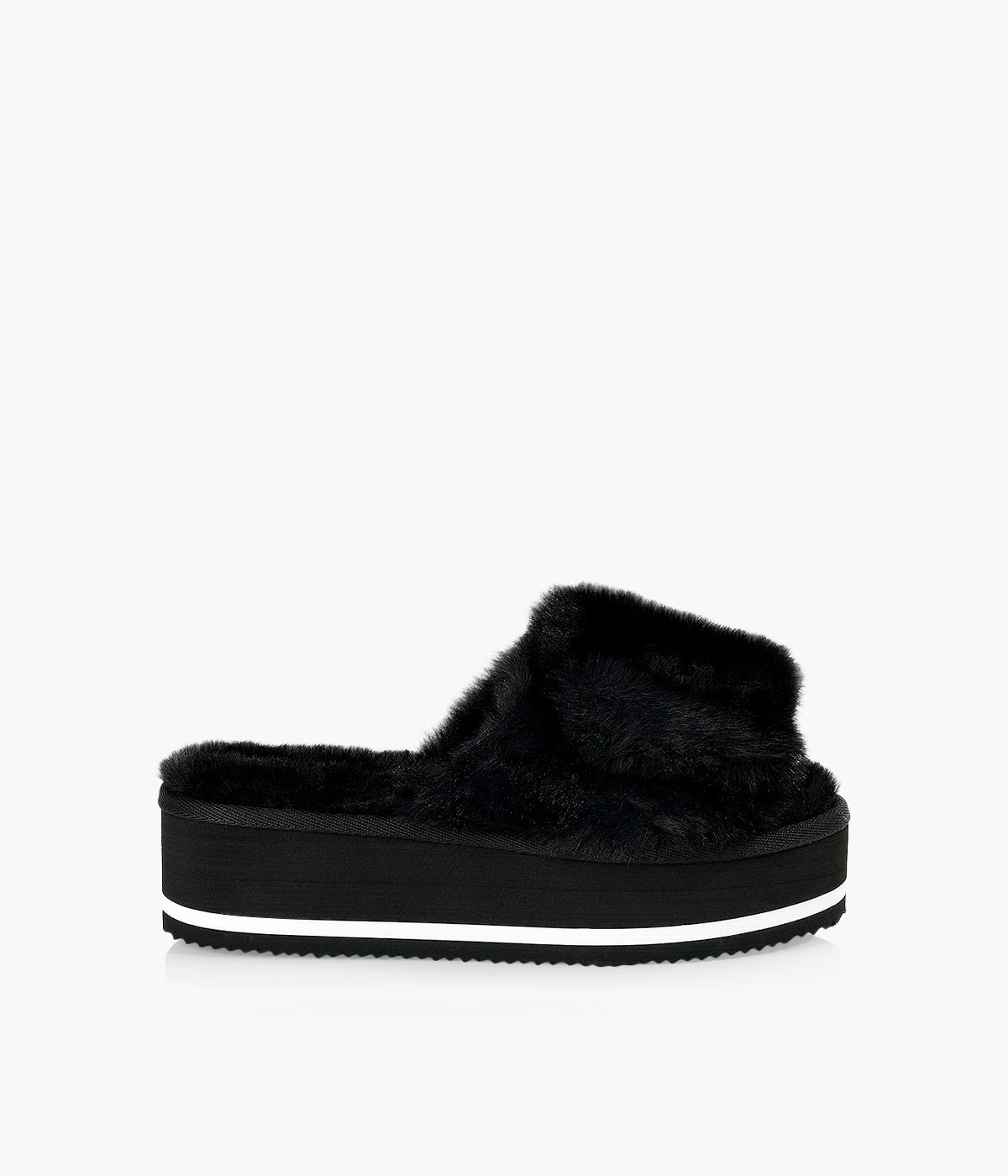 MICHAEL MICHAEL KORS FIFI PLATFORM SLIDE Faux Fur Browns Shoes
