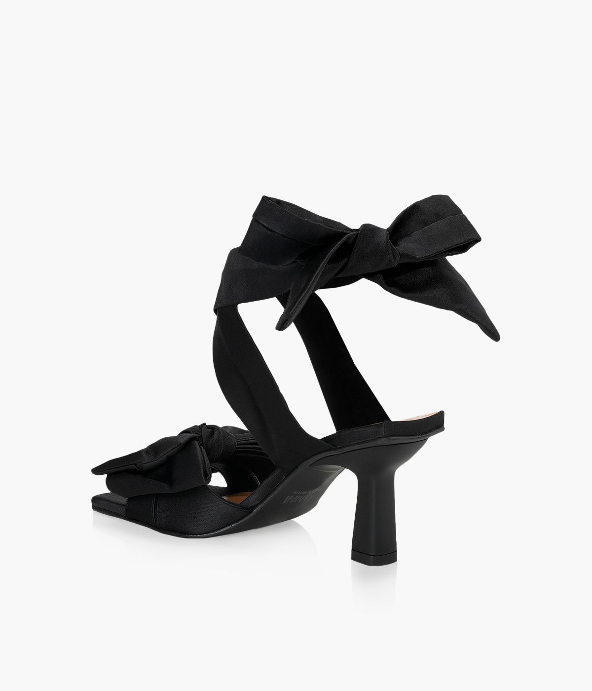 GANNI SOFT BOW SANDAL Black Fabric Browns Shoes