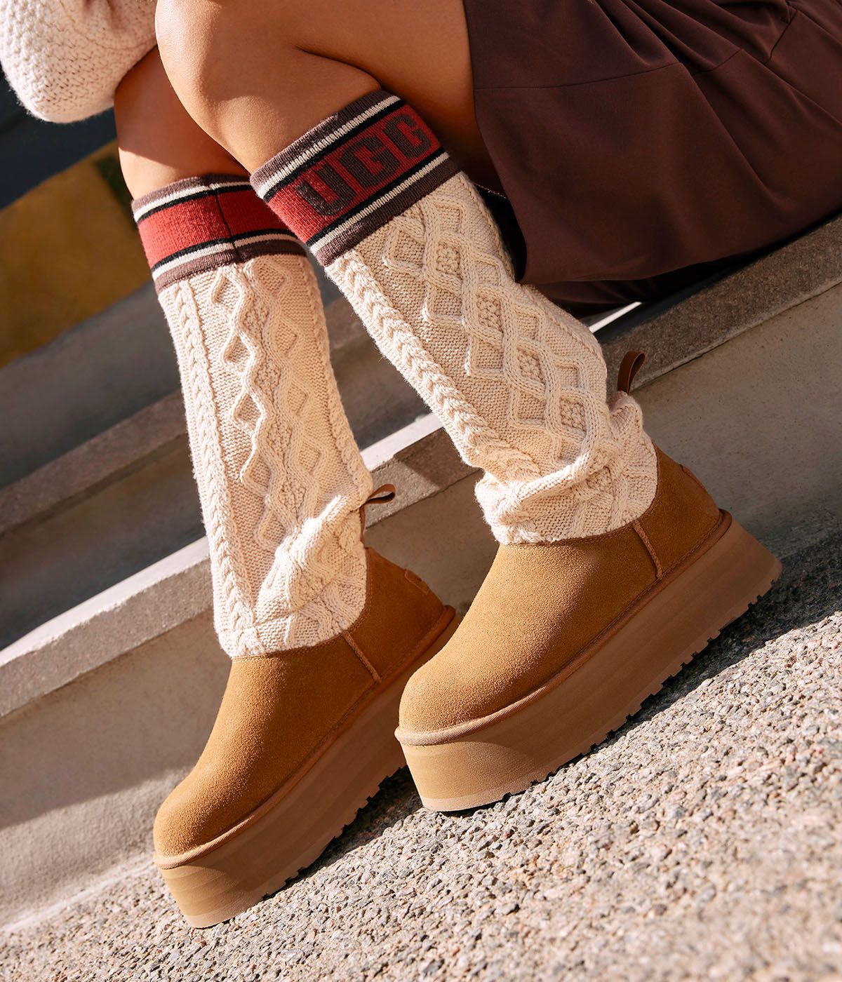 UGG CLASSIC SWEATER LETTER - Tan | Browns Shoes