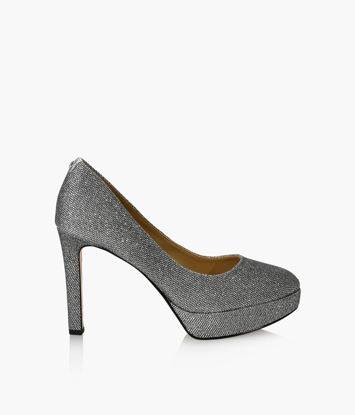 MICHAEL MICHAEL KORS CHANTAL PLATFORM PUMP Silver Glitter Browns Shoes