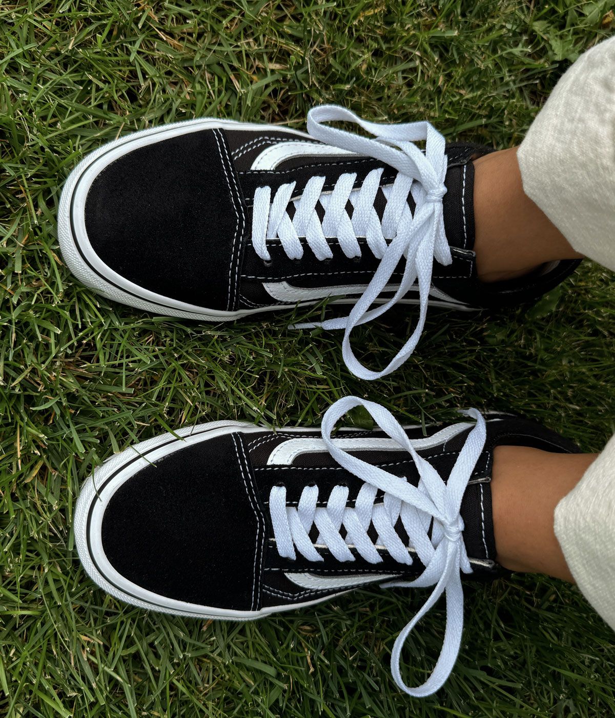 Black old skool womens vans top
