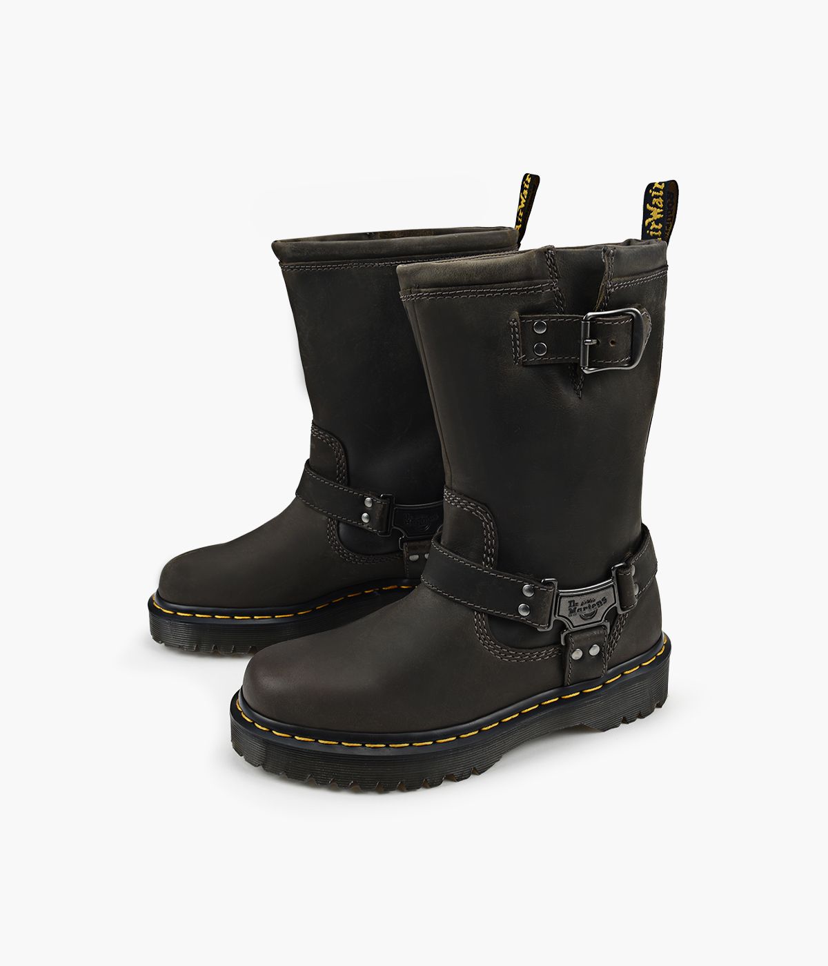 DR. MARTENS ANISTONE HI Grey Leather Size 10 Browns Women