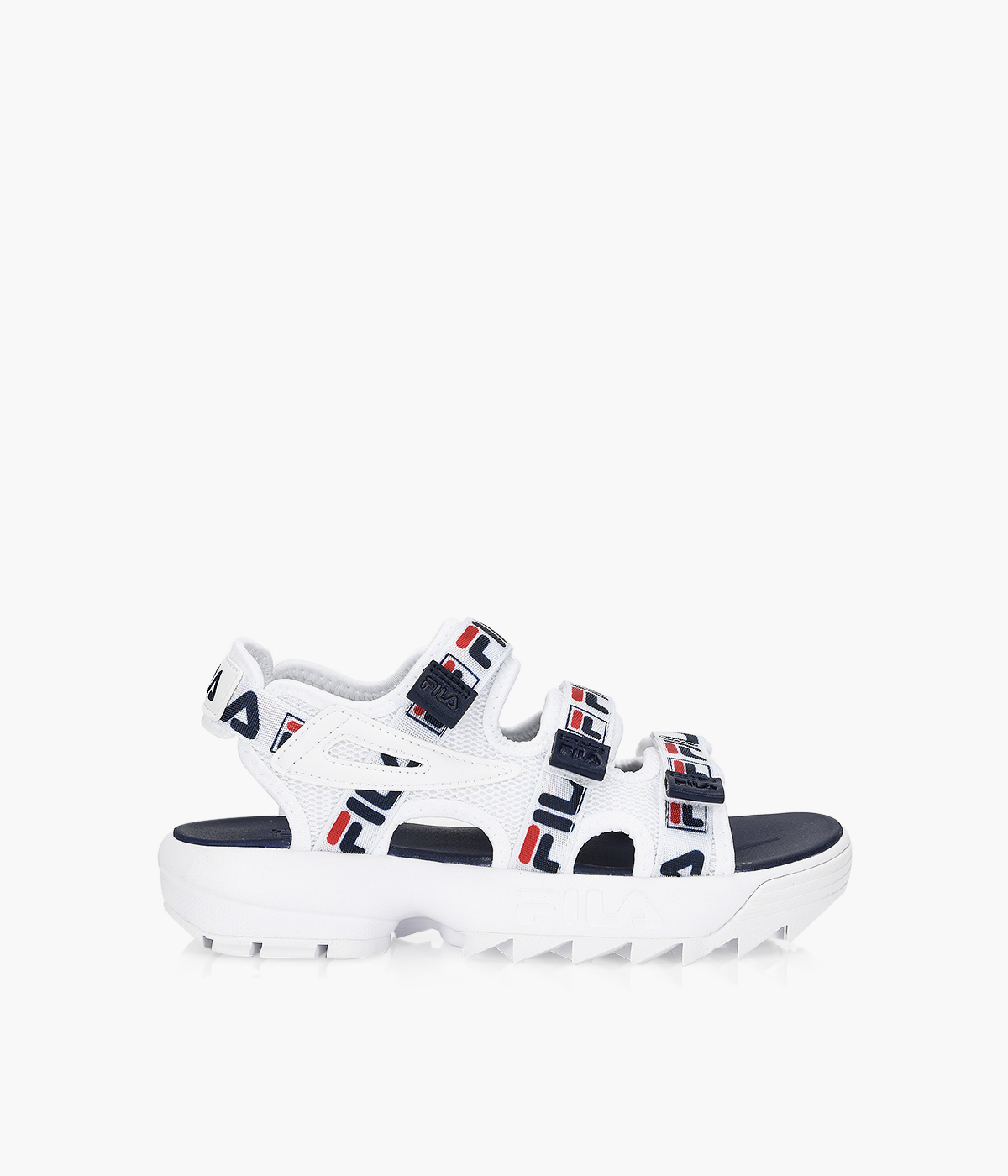 All white fila sandals best sale