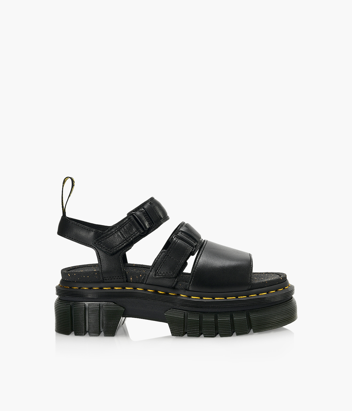 DR. MARTENS RICKI 3-STRAP SANDAL - Black Leather | Browns Shoes