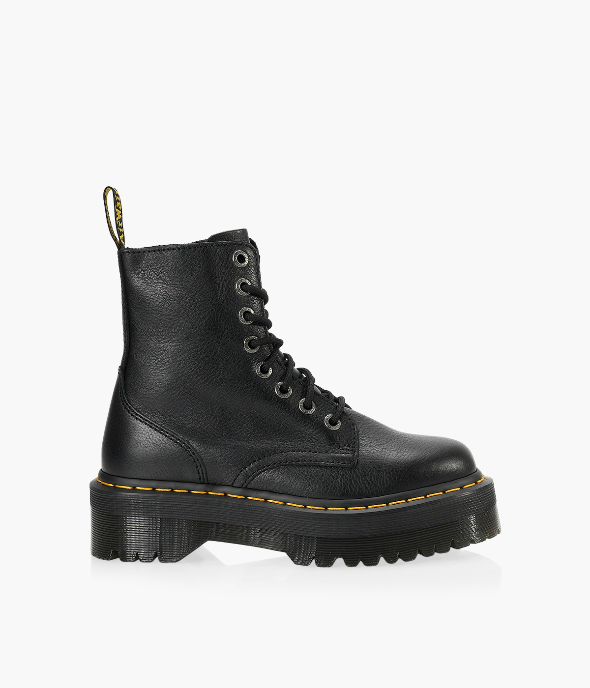 Dr. Martens Jadon Alt - Bottines Noires En Cuir Lisse - Plateforme 3 Cm - Fermeture éclair Intérieure - Taille UK - Style Punk Rock