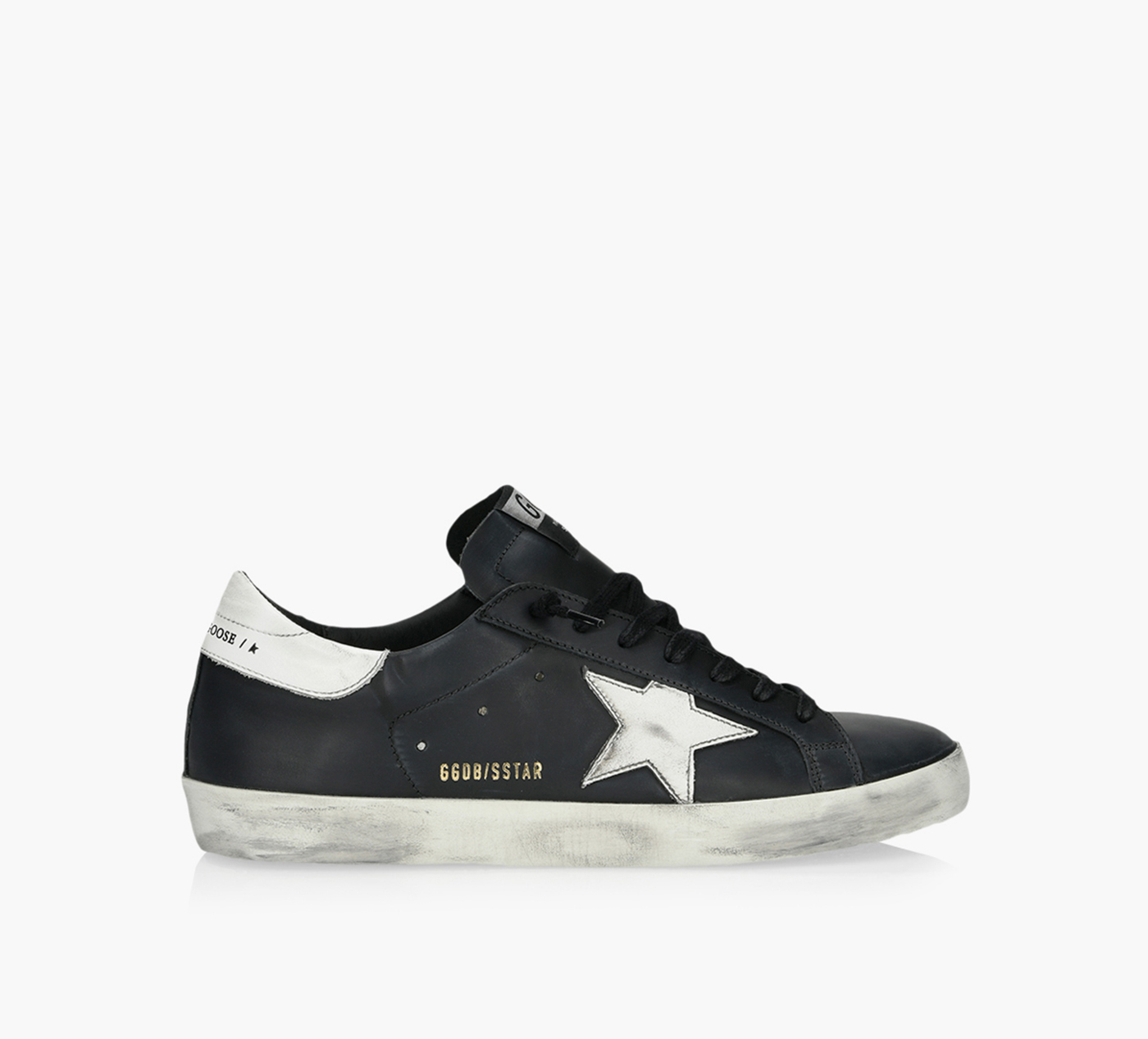 GOLDEN GOOSE SUPERSTAR Black Leather Browns Shoes