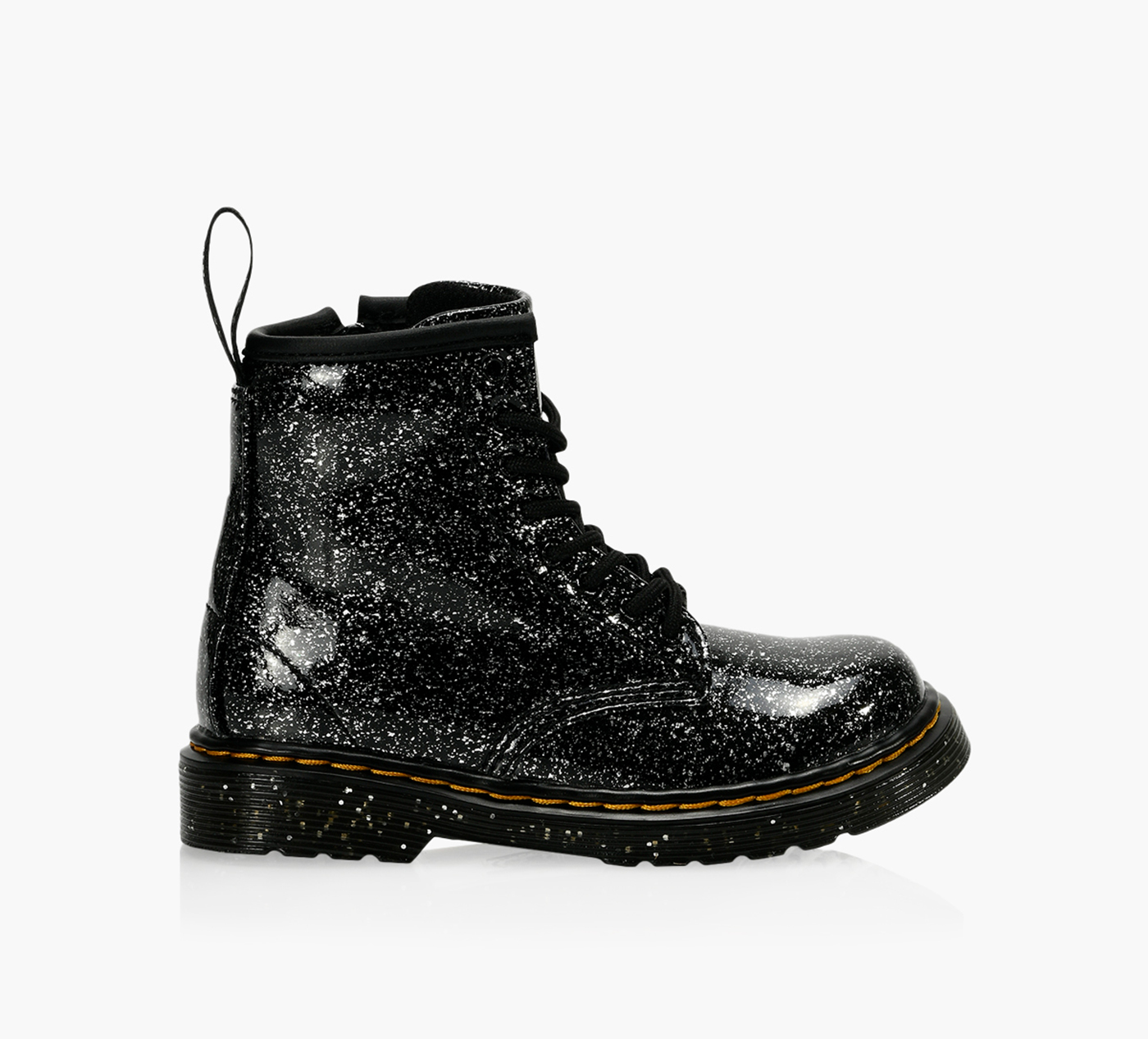 Bottes Dr. Martens 1460 J COSMIC - Paillettes Noires, Fermeture Zippée - Taille UK 1 (filles)