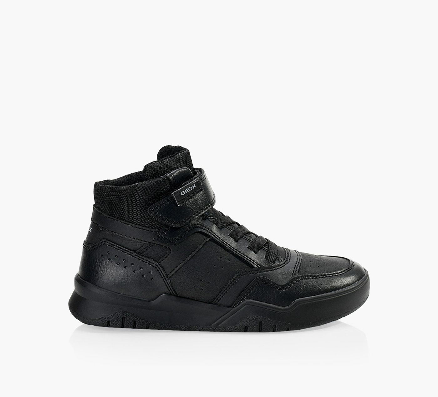 Geox Women's J Perth Boy Sneaker - Mid-Cut Casual Shoes, Tumbled Leather & Nylon, Breathable