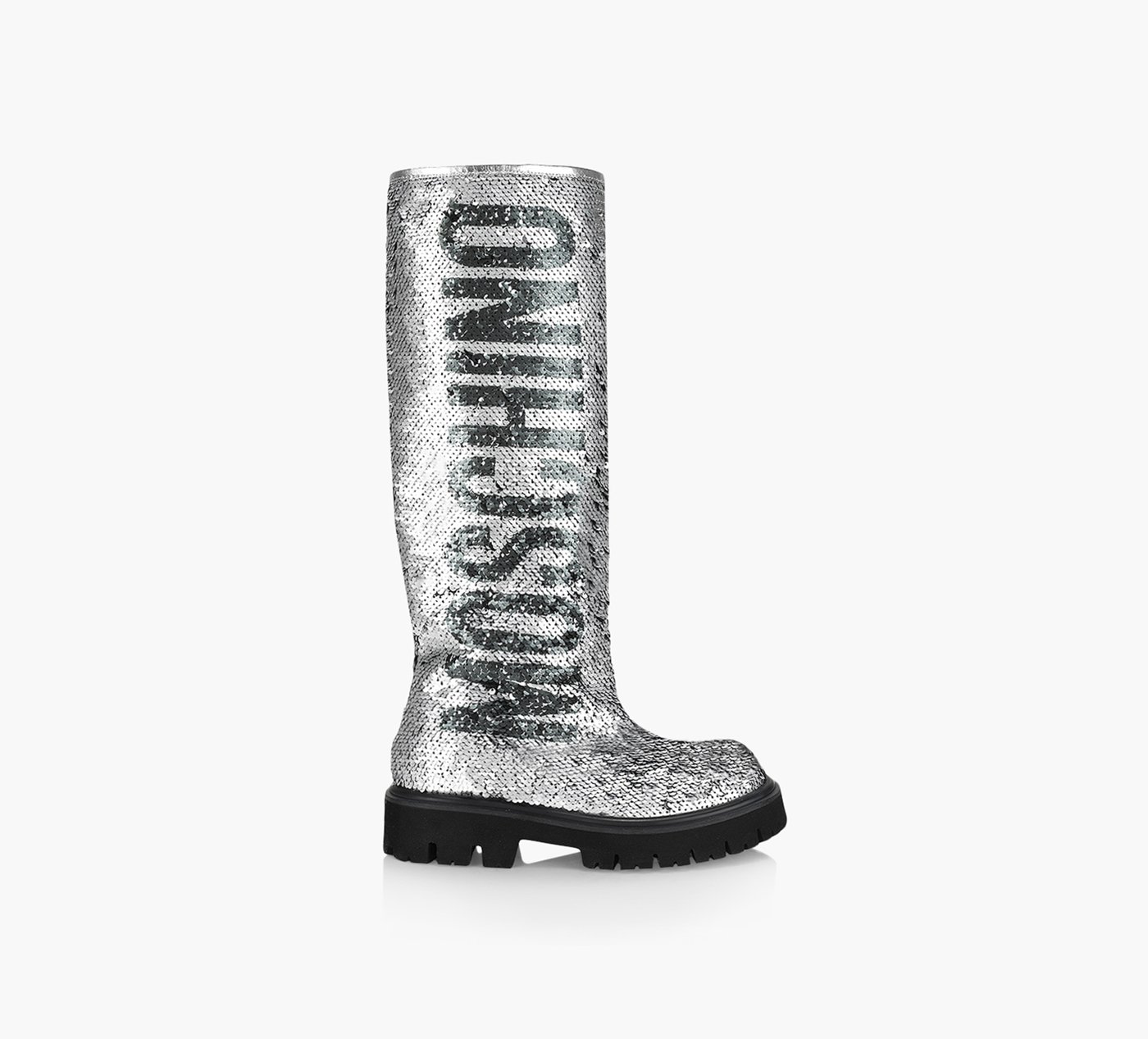 KNEE HIGH SEQUIN LOGO BOOT