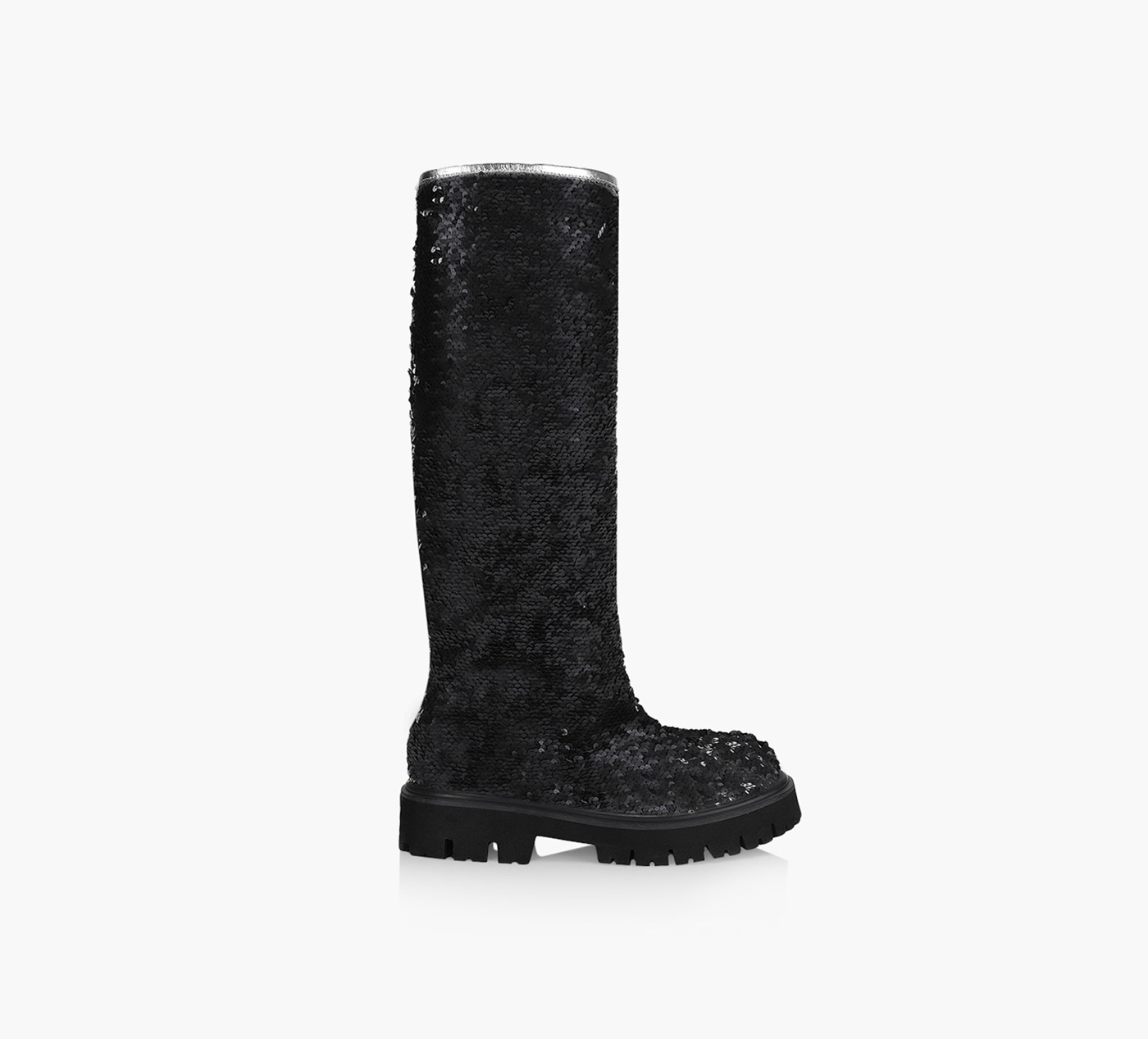 KNEE HIGH SEQUIN LOGO BOOT