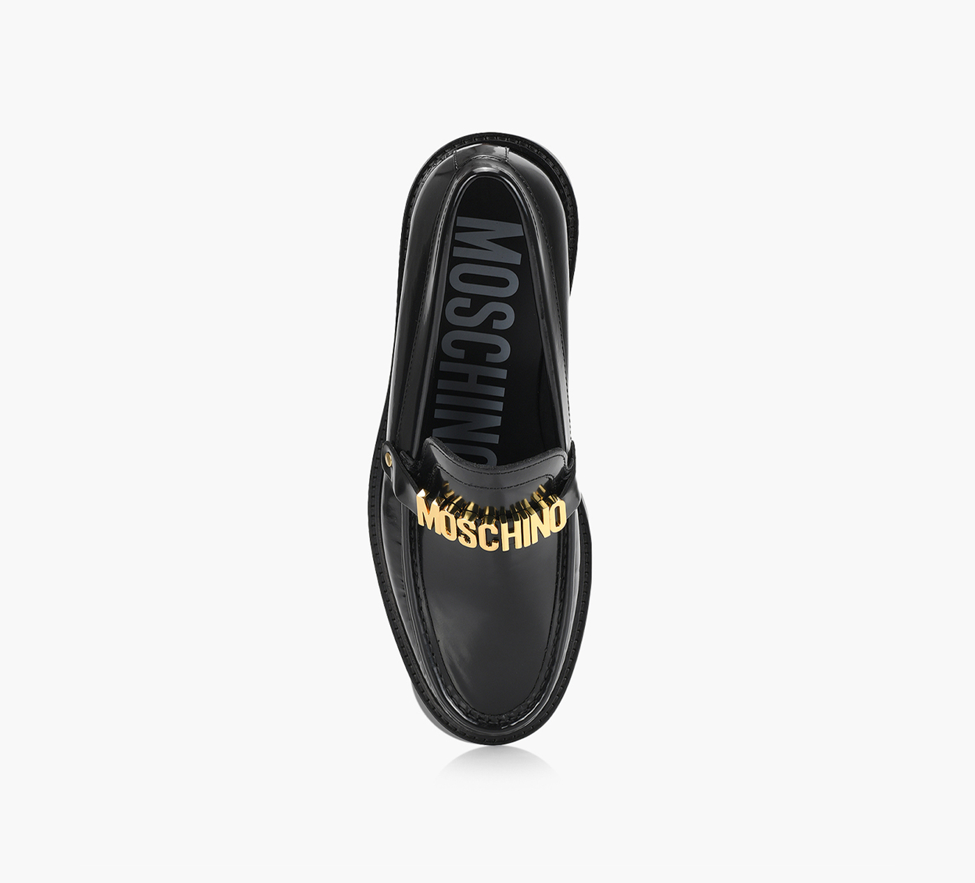 LETTERING LOGO LEATHER LOAFERS