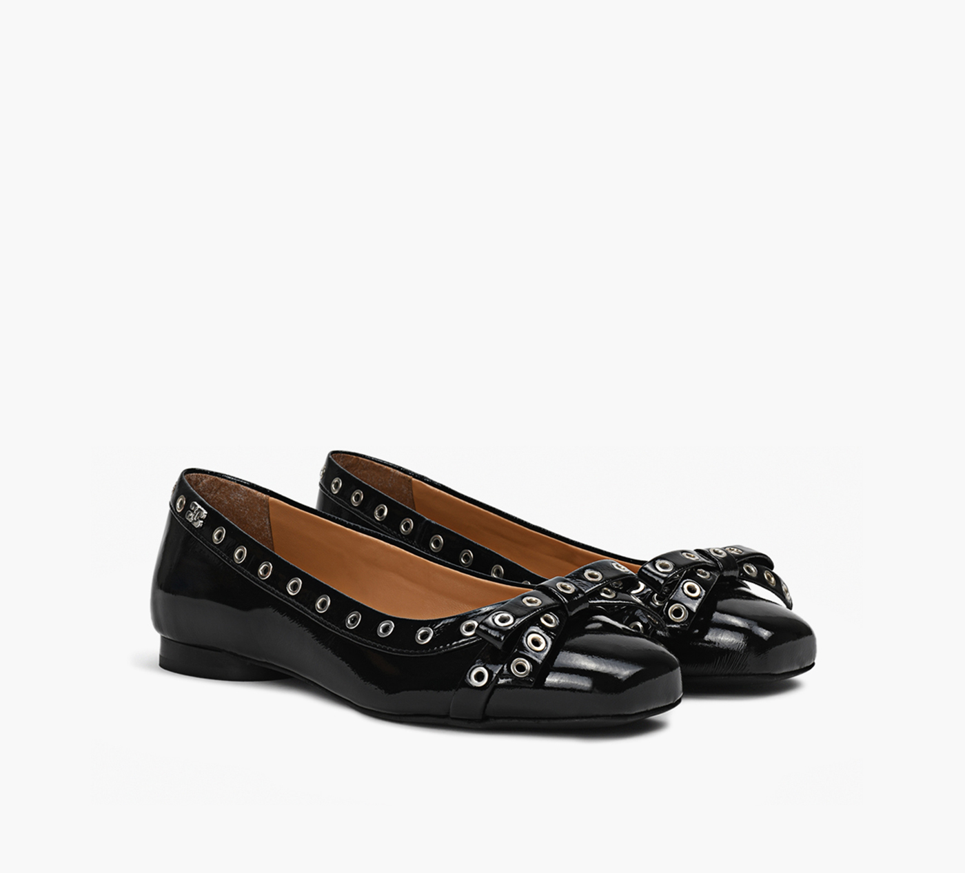 EYELETS BOW BALLERINA