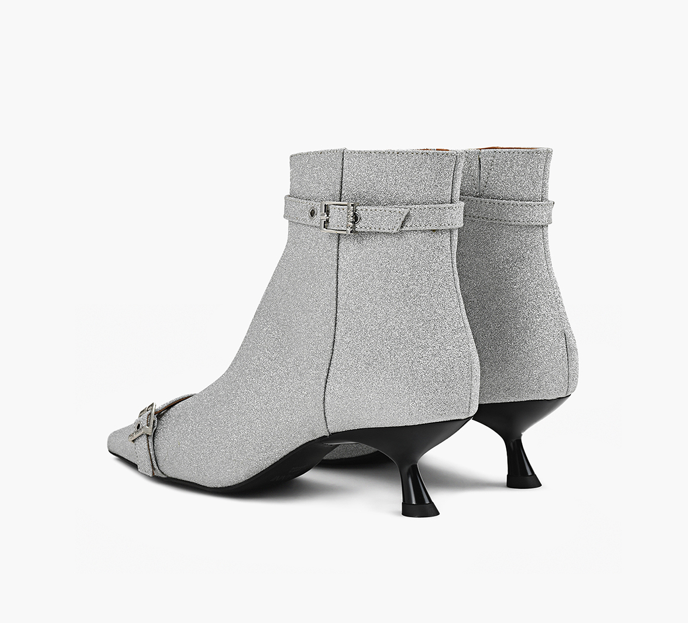 KITTEN HEEL BOOT SATIN