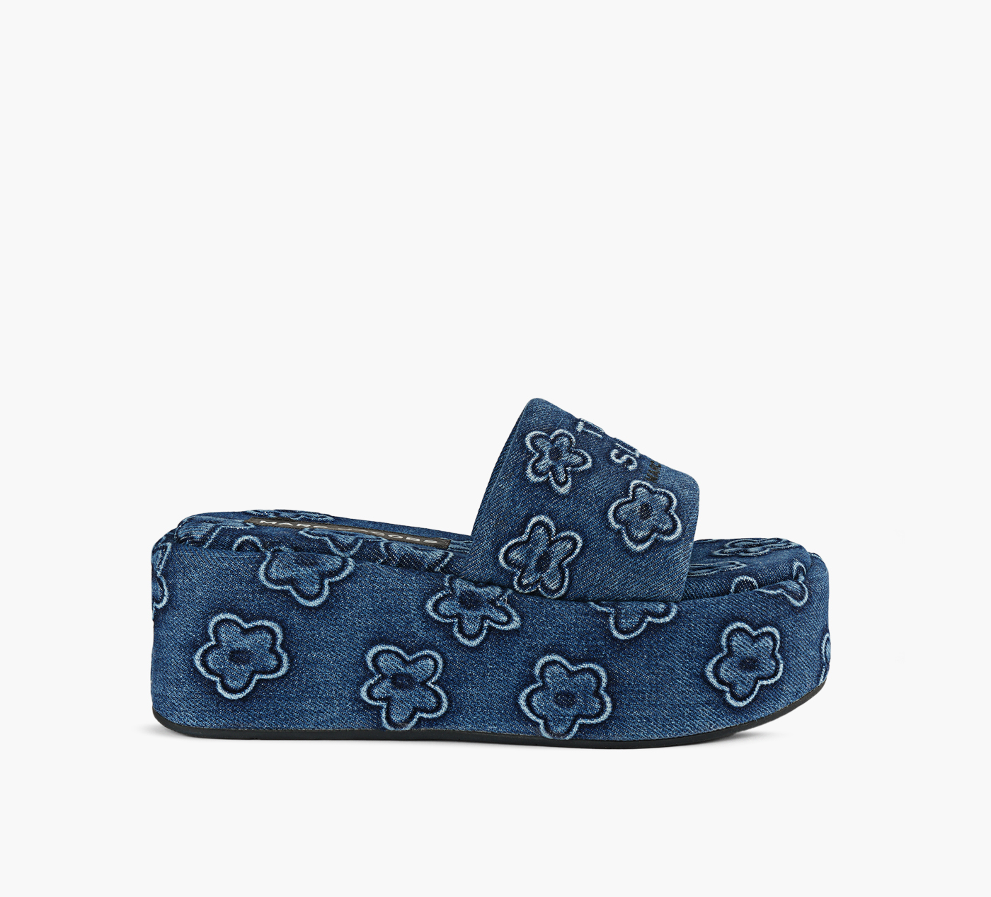 THE PUFFY DAISY DENIM PLATFORM SANDAL