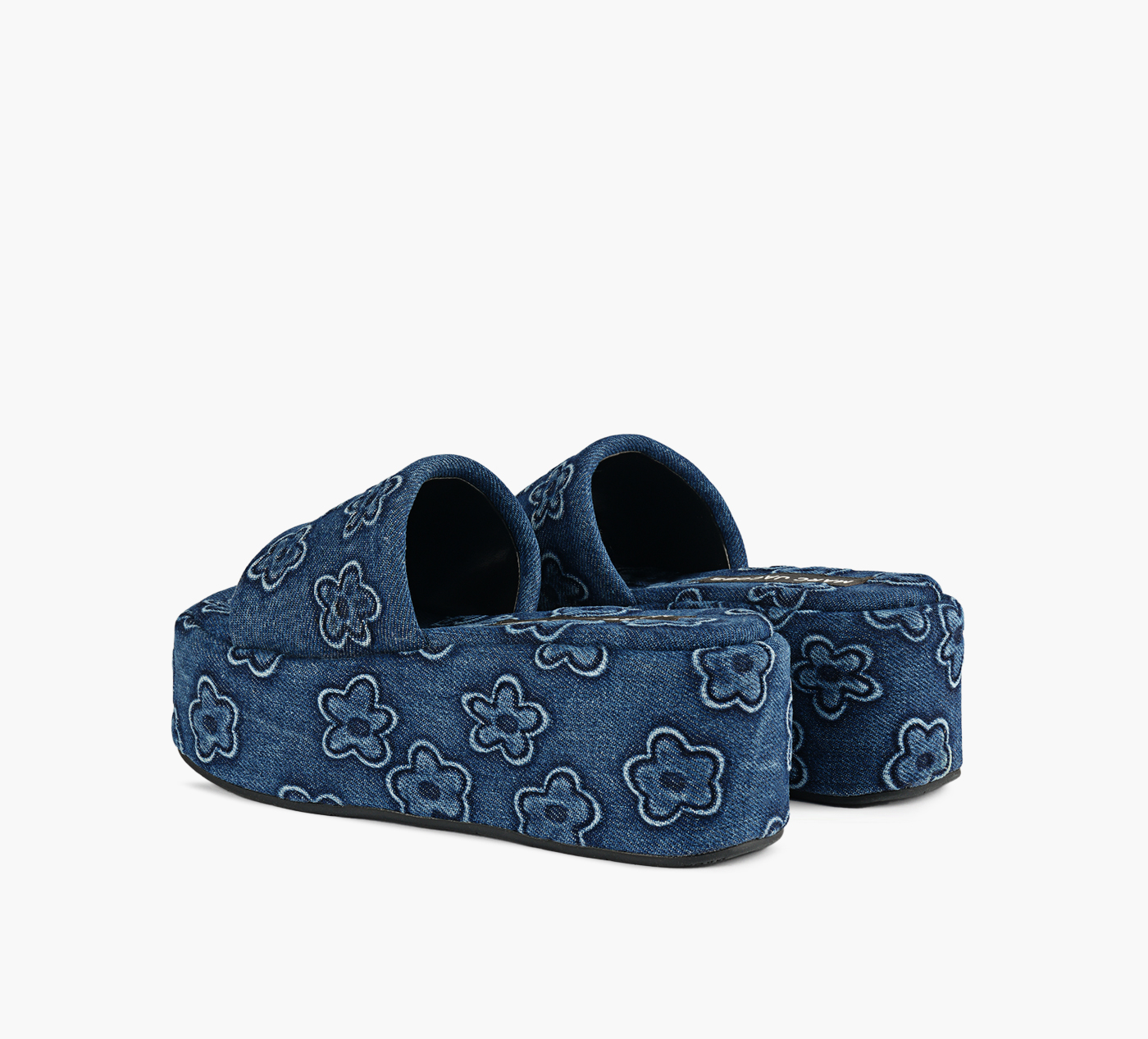 THE PUFFY DAISY DENIM PLATFORM SANDAL