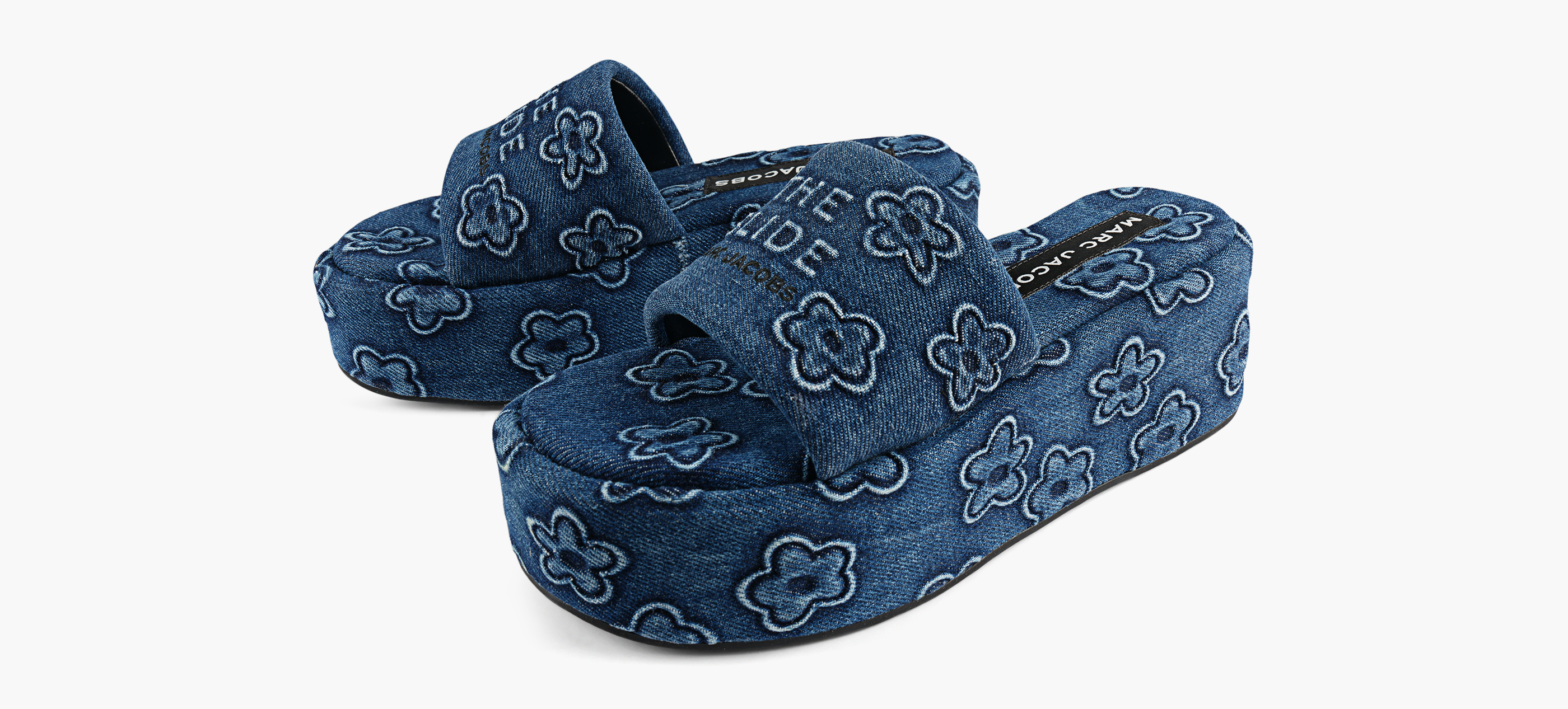 THE PUFFY DAISY DENIM PLATFORM SANDAL