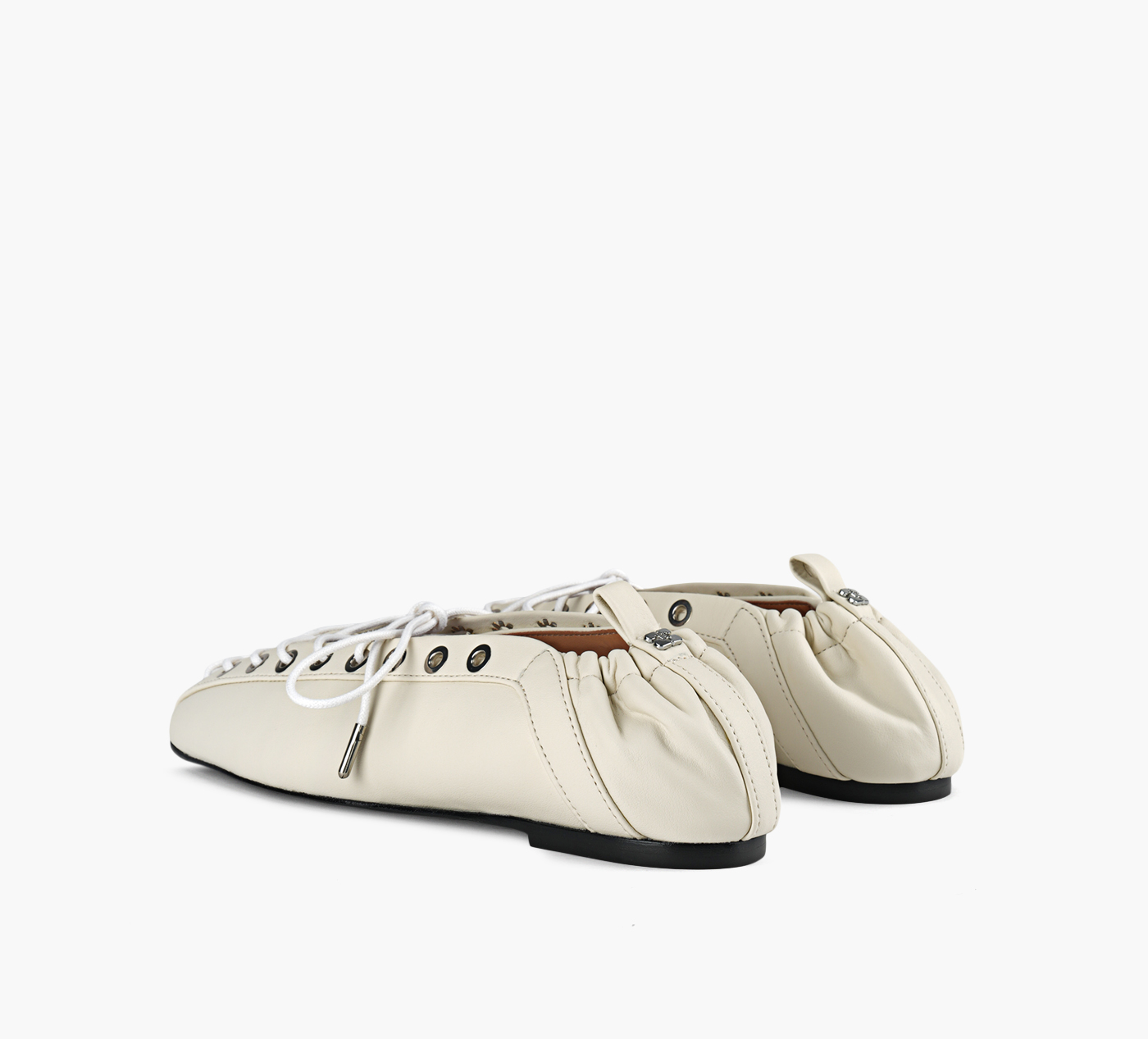 EYELETS LACE UP BALLERINA