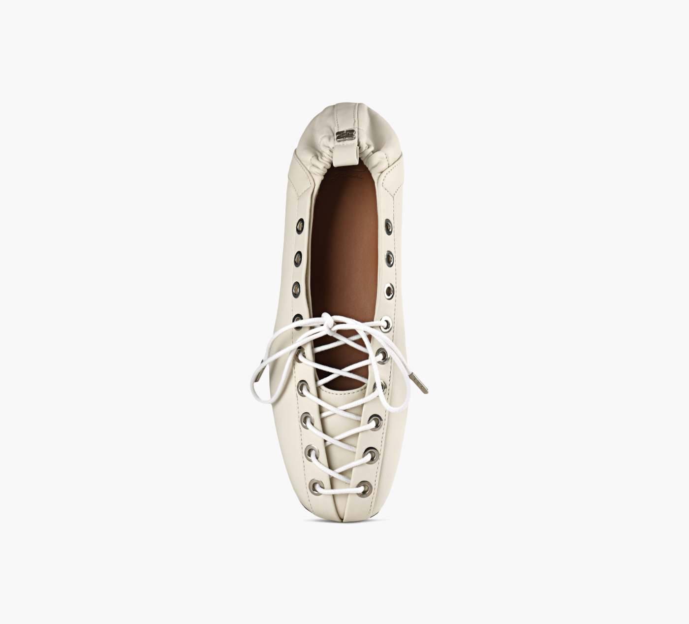 EYELETS LACE UP BALLERINA