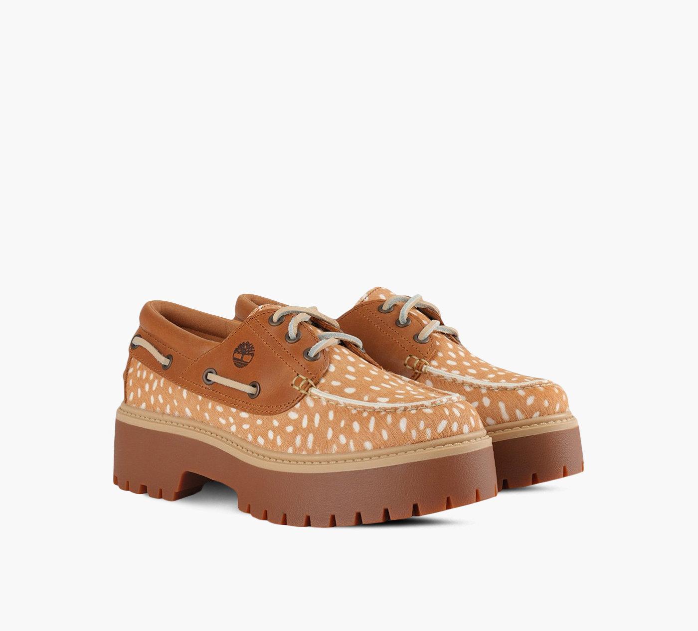 STONE STREET PLATFORM DEER PRINT BOAT SHOE
