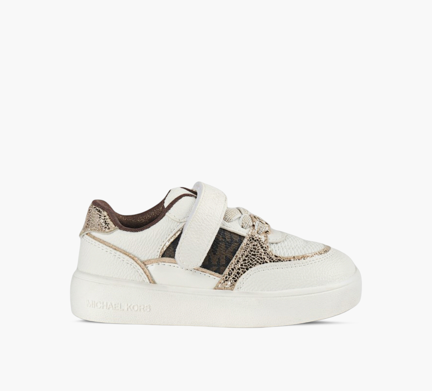 WHITE/BROWN/GOLD METALLIC