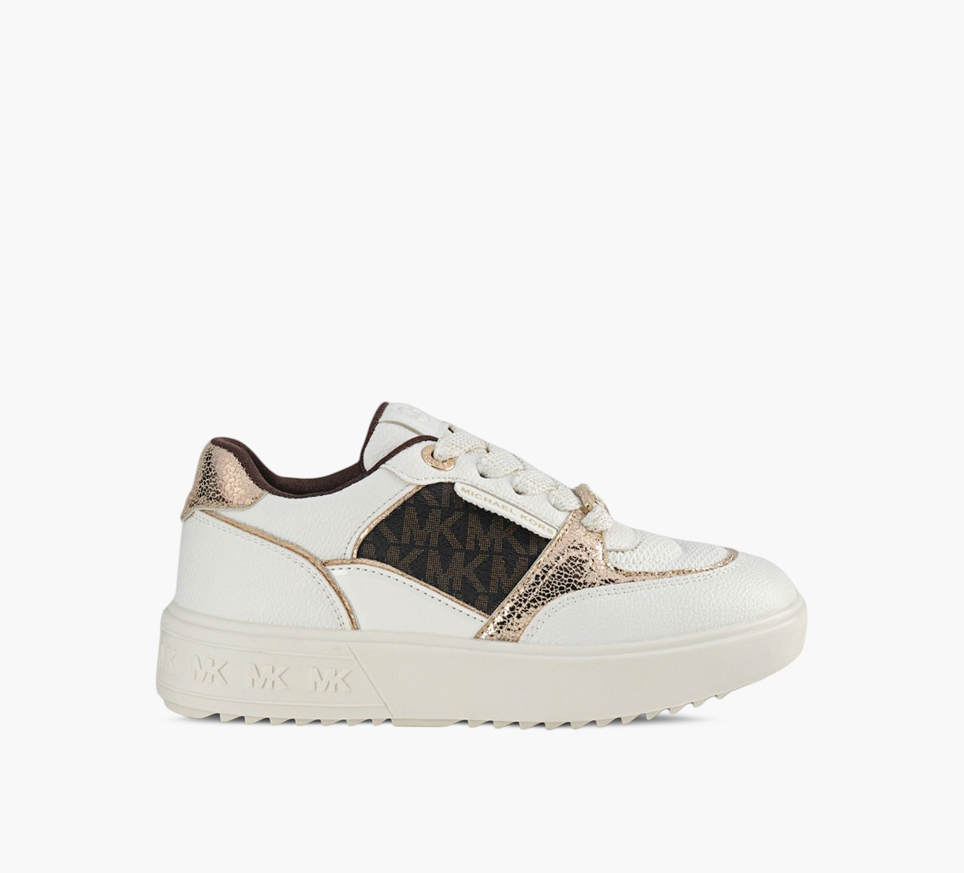 WHITE/BROWN/GOLD METALLIC